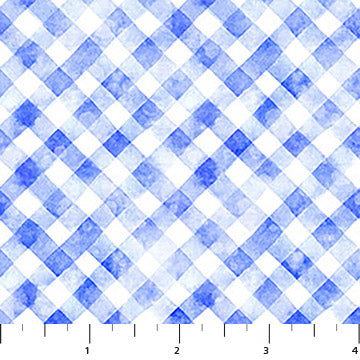 Winter Twilight Watercolor Gingham Blue Patrick Lose Northcott Cotton Fabric NC-PL-10773-10