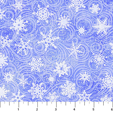 Winter Twilight Winter Winds Snowflakes Blustery Blue Patrick Lose Northcott Cotton Fabric NC-PL-10771-42