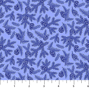 Winter Twilight Woodsy Pinecones Blue Patrick Lose Northcott Cotton Fabric NC-PL-10766-44