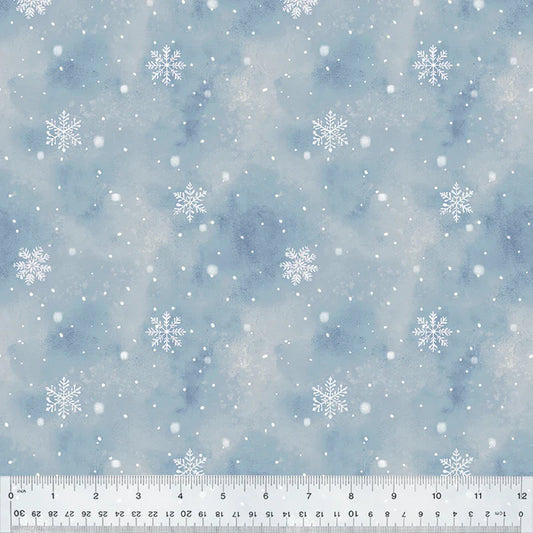 Winter Whisper Flurries Sky Whistler Studios Windham Fabrics Cotton Fabric WF-54682-6