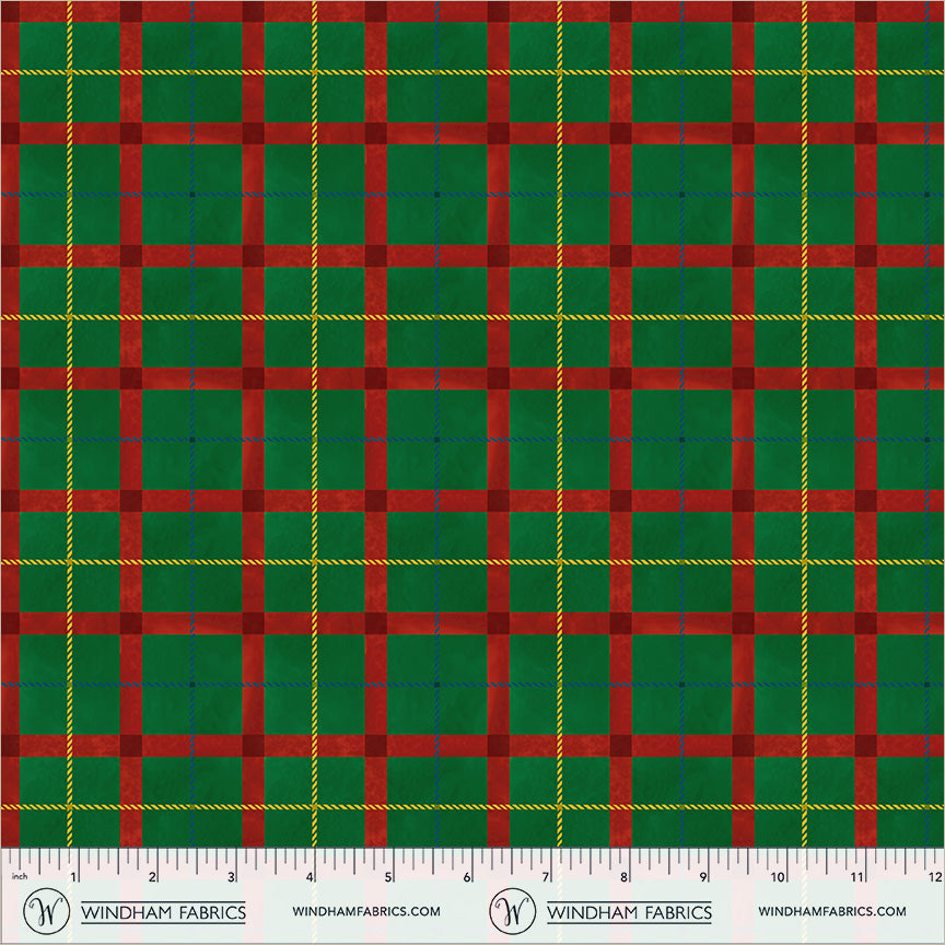 Winter Wonder Festive Plaid Green Whistler Studios Windham Cotton Fabric WF-55172D-6