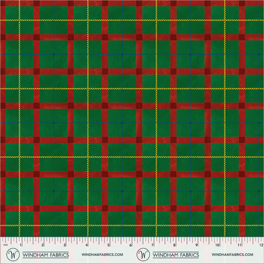 Winter Wonder Festive Plaid Green Whistler Studios Windham Cotton Fabric WF-55172D-6