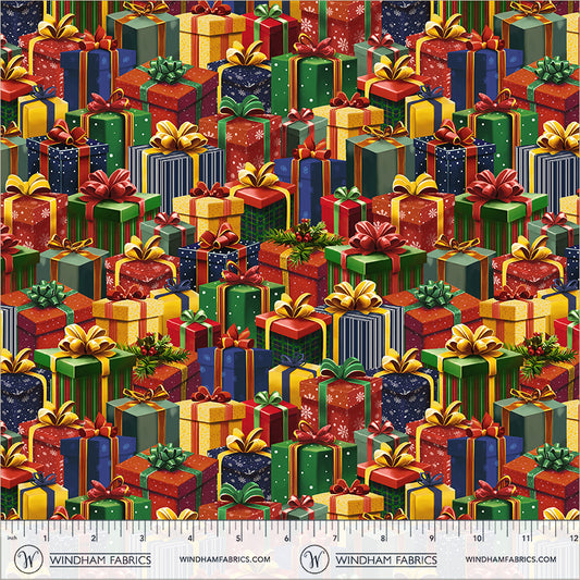 Winter Wonder Gift Giving Multi Whistler Studios Windham Cotton Fabric WF-55170D-1
