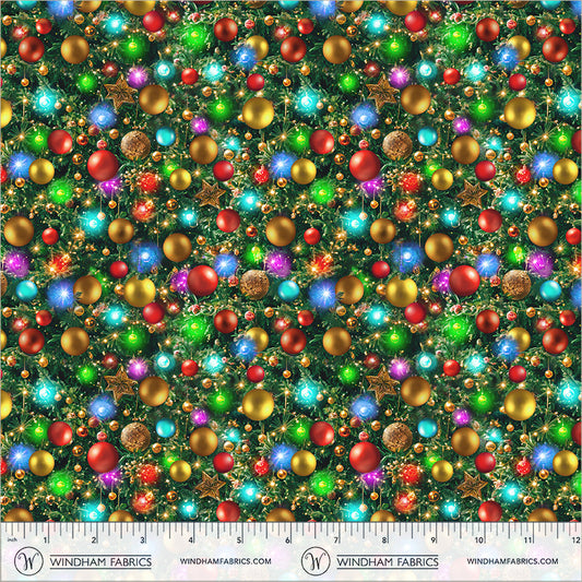 Winter Wonder Lights and Decor Pine Green Whistler Studios Windham Cotton Fabric WF-55167D-4