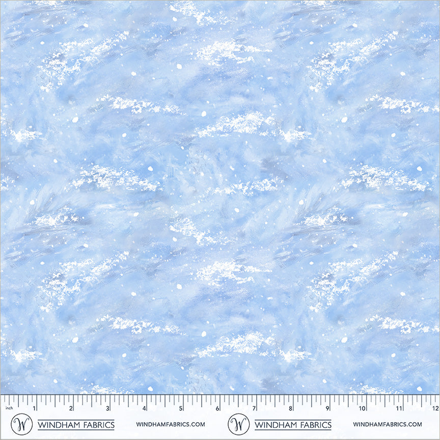 Winter Wonder Snowfield Icy Blue with PUFF Whistler Studios Windham Cotton Fabric WF-55169DPF-2