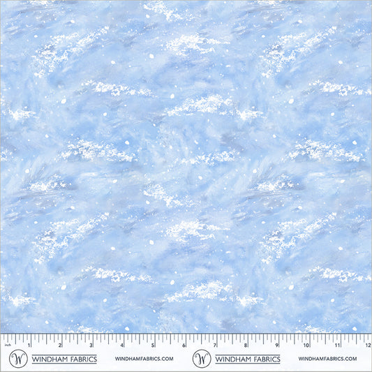 Winter Wonder Snowfield Icy Blue with PUFF Whistler Studios Windham Cotton Fabric WF-55169DPF-2