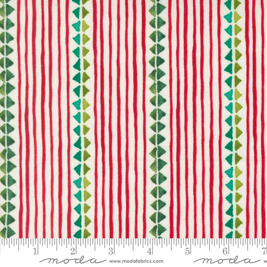 Winterly Christmas Ribbon Stripes Cream Multi Rob Pickens Moda Cotton Fabric