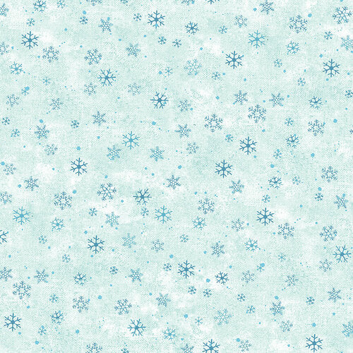 Winterwood Mini Snowflakes Ice Blue L Howard Studio E Cotton Fabric