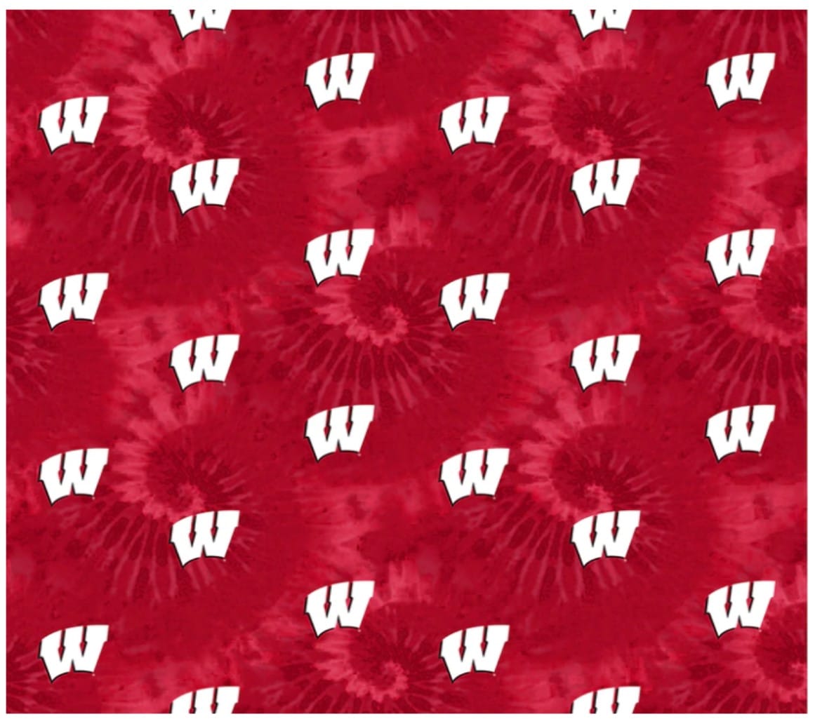 Wisconsin Badgers NCAA College Tie Dye Sykel Cotton Fabric