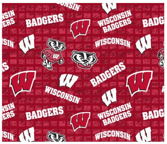 Wisconsin Badgers JERSEY KNIT NCAA College Sykel Enteprises Polyester Spandex Fabric WIS-1401