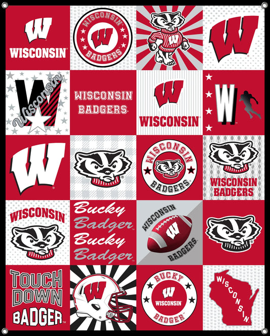 Wisconsin Badgers NCAA College Shirt Spirit Banner 58x47 inches Sykel Enterprises 4 Grommets Polyester Fabric WIS-5003