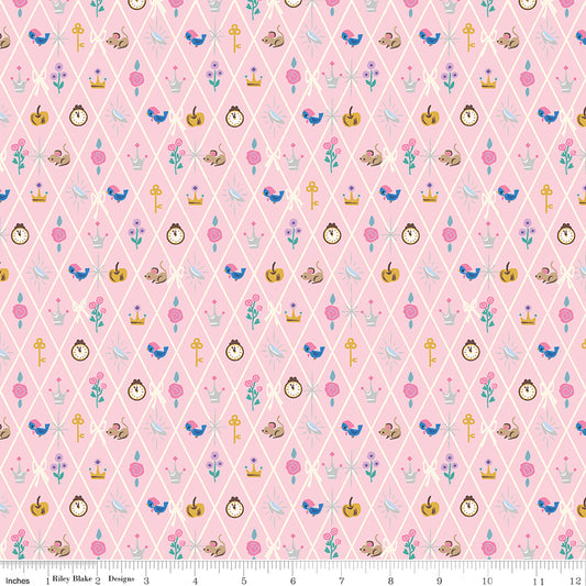 Wishes Diamond Geo Petal Pink Sparkle Jill Howarth Riley Blake Cotton Fabric RB-SC18075-PETALPINK