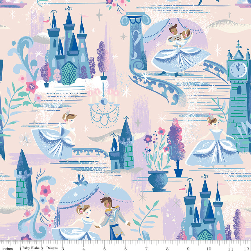 Wishes The Ball Ballerina Pink Sparkle Jill Howarth Riley Blake Cotton Fabric RB-SC18070-BALLERINA