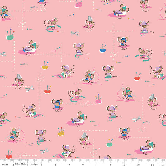 Wishes Workers Petunia Pink Sparkle Jill Howarth Riley Blake Cotton Fabric RB-SC18073-PETUNIA