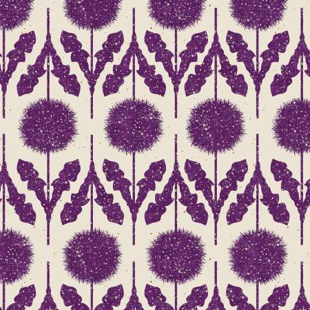 Wishflower Border Purple Rachel Rossi Benartex Cotton Fabric BE-16693-63