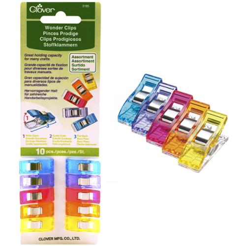 Wonder Clips Assorted 10ct 3185 Clover Needlecraft Sewing Notions