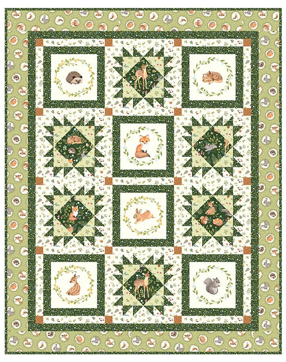 Woodland Babes Digital Quilt Tops Northcott Fabric