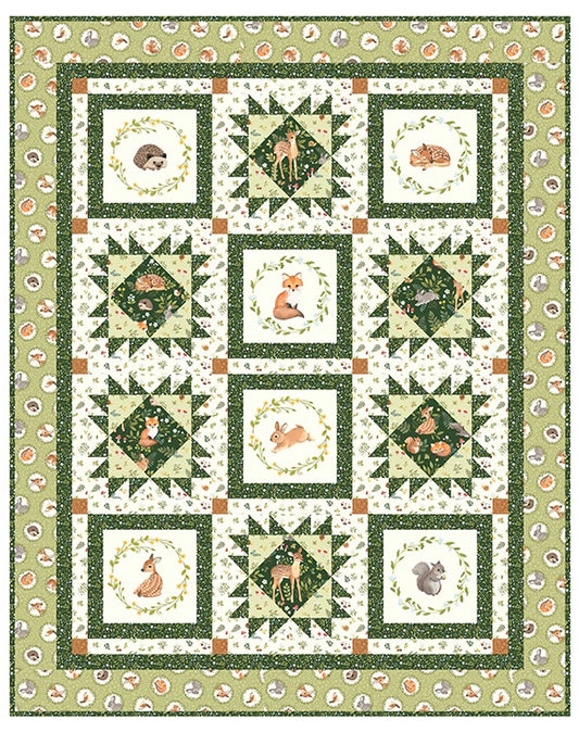 Woodland Babes Digital Quilt Tops Northcott Fabric