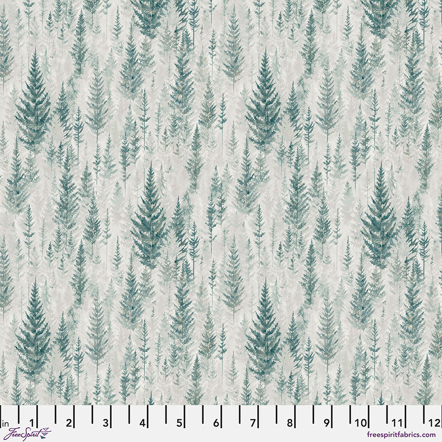 Woodland Blooms Juniper Pine Treesest Sanderson Free Spirit Cotton Fabric