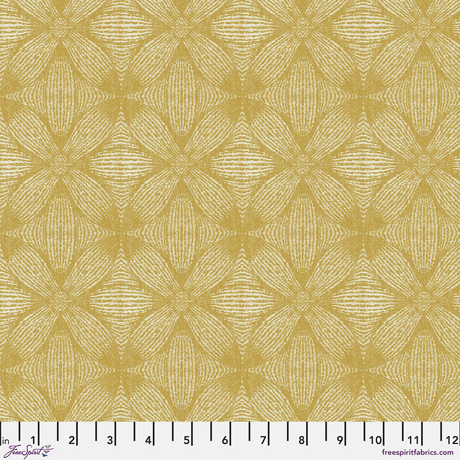 Woodland Blooms Sycamore Weave Saffron Sanderson Free Spirit Cotton Fabric