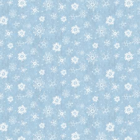 Woodland Frost Snowflakes Blue Lisa Audit Wilmington Prints Cotton Fabric