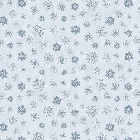 Woodland Frost Snowflakes Light Blue Lisa Audit Wilmington Prints Cotton Fabric WP-17788-44 | US Fabric Shop