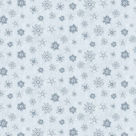 Woodland Frost Snowflakes Light Blue Lisa Audit Wilmington Prints Cotton Fabric