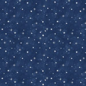 Woodland Gifts Stars the Sky Blue Makiko Wilmington Prints Cotton Fabric