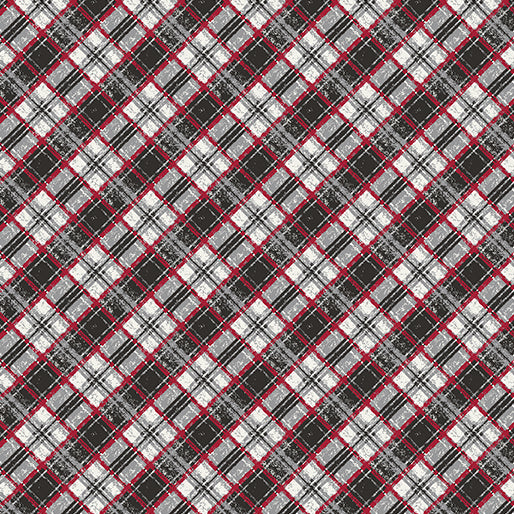 Woodland Magic Tartan Gunmetal Jessica Flick Benartex Cotton Fabric