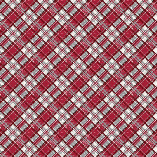 Woodland Magic Tartan Red Jessica Flick Benartex Cotton Fabric