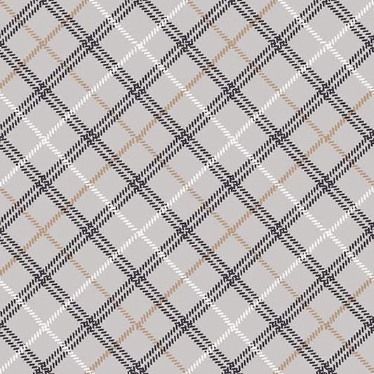 Woodland Whispers Bias Plaid Light Gray Jan Shade Beach Henry Glass Cotton Fabric