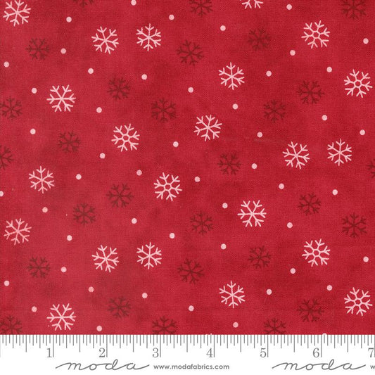 Woodland Winter Snowflakes Toss Dots Cardinal Red Deb Strain Moda  Cotton Fabric