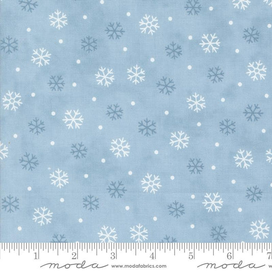 Woodland Winter Snowflakes Toss Dots Sky Blue Deb Strain Moda  Cotton Fabric