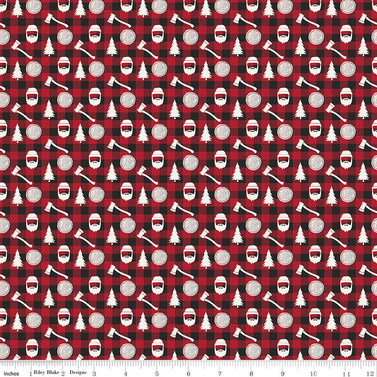 Woodsman Lumberjack Plaid Red and Black Lori Whitlock Riley Blake Cotton Fabric