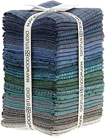 Woolies FLANNEL Stormy Seas Fat Quarter Bundle 18"x21" 20 pcs Bonnie Sullivan Maywood Studio Cotton Fabric