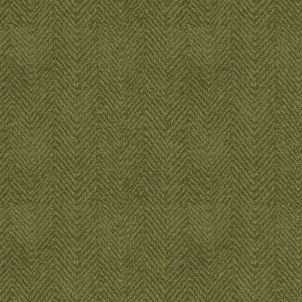 Woolies FLANNEL Herringbone Green Bonnie Sullivan Maywood Studio Cotton Flannel Fabric MS-MASF1841-G