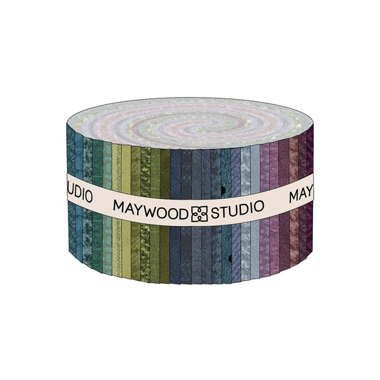 Woolies Flannel Gemstone 2.5" Strips 40pcs Bonnie Sullivan Maywood Studio Cotton Flannel Fabric MS-ST-MASWOF-GEMS