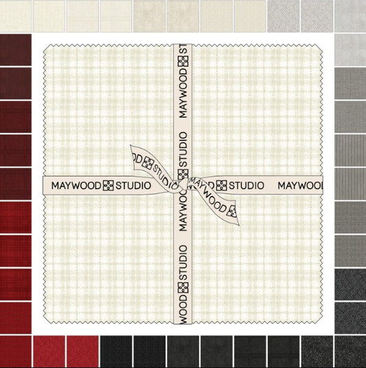 Woolies Flannel Winterberries 10" Squares 42pcs Bonnie Sullivan Maywood Studio Cotton Flannel Fabric MS-SQ-MASWOF-WINT