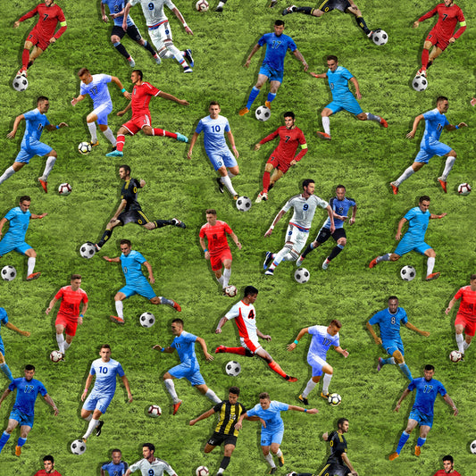 World Cup Mens Soccer Field Green Kanvas Studio Benartex Cotton Fabric