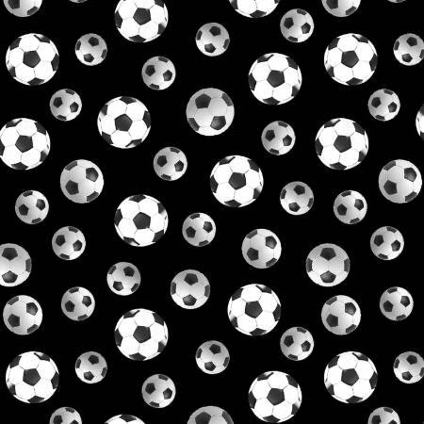 World Cup Soccer Balls Black Kanvas Benartex Cotton Fabric BE-12618-12