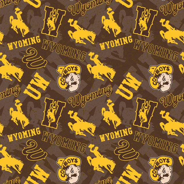 Wyoming Cowboys NCAA College Tone on Tone Sykel Enterprises Cotton Fabric WY-1178