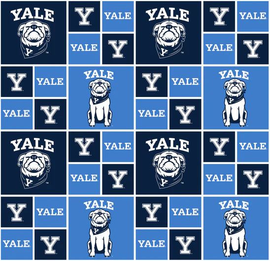 Yale Bulldogs NCAA College Block Sykel Enterprises Cotton Fabric YALE-020