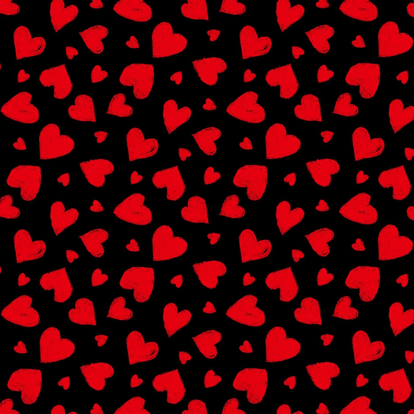 You Make My Heart Happy Gail Cadden Red Chalk Hearts Black Timeless Treasures Cotton Fabric