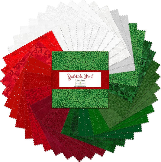 Yuletide Frost 5" Squares Karat Gems 42 pcs Wilmington Prints Cotton Fabric WP-507-168-507