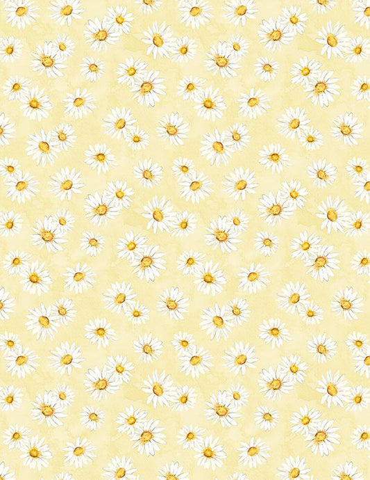 Zest Life Daisy Toss Yellow Cynthia Coulter Wilmington Prints Cotton Fabric