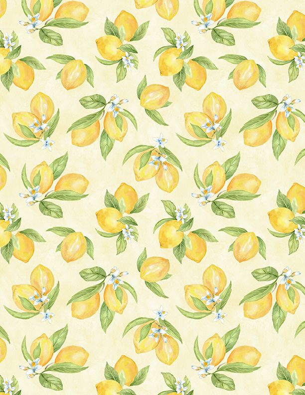 Zest Life  Lemon Toss Yellow Cynthia Coulter Wilmington Prints Cotton Fabric