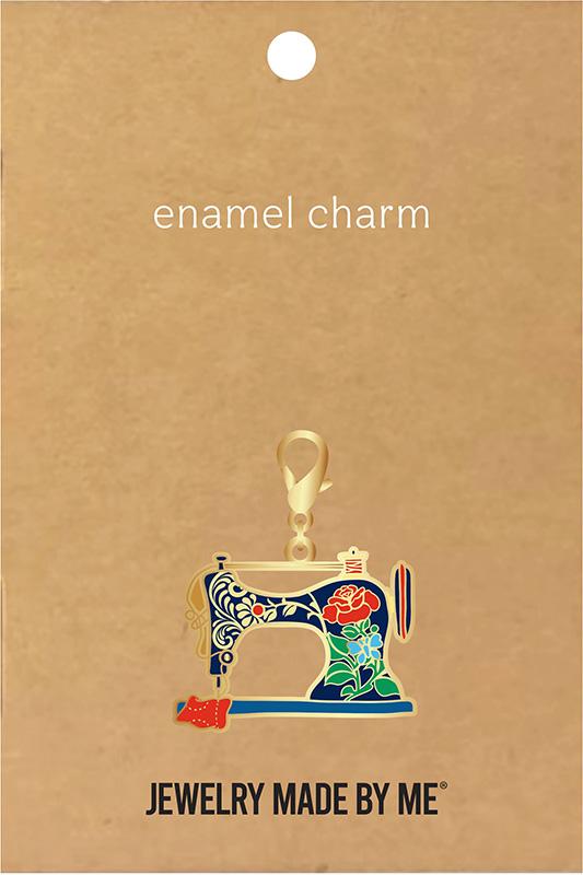 Zipper Pull Charm Sew Machine Red Rose Moda Jewelry Made By Me Moda-AA3026105