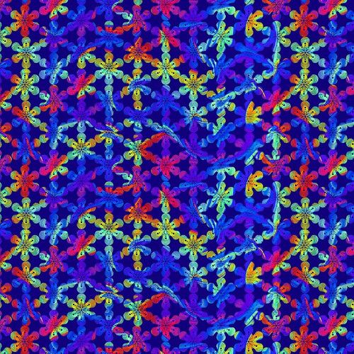 Kaleidographix Marble Tile Royal Blue Suzan Lind Blank Quilting Cotton Fabric