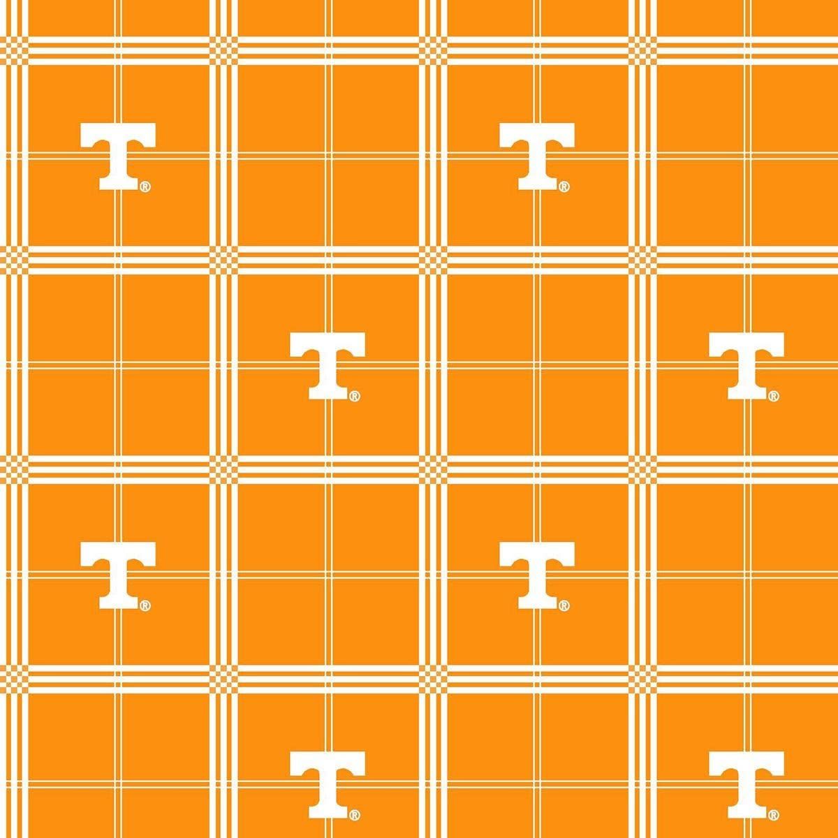 Tennessee Volunteers Vols NCAA College Plaid Sykel FLANNEL Cotton Fabric TEN-023