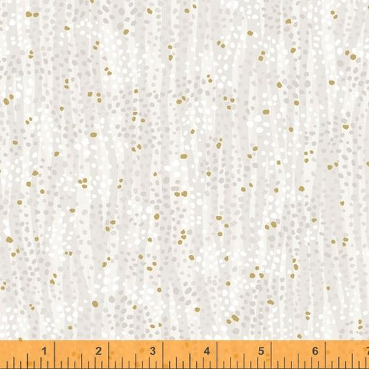 Dewdrop Pebble Gray Gold Metallic Whistler Studios Windham Cotton Fabric